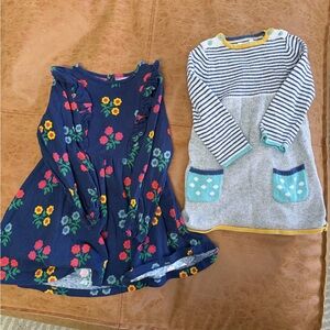 Mini Boden Baby Boden Floral and Knit Long Sleeve Dress Bundle 2-3Y